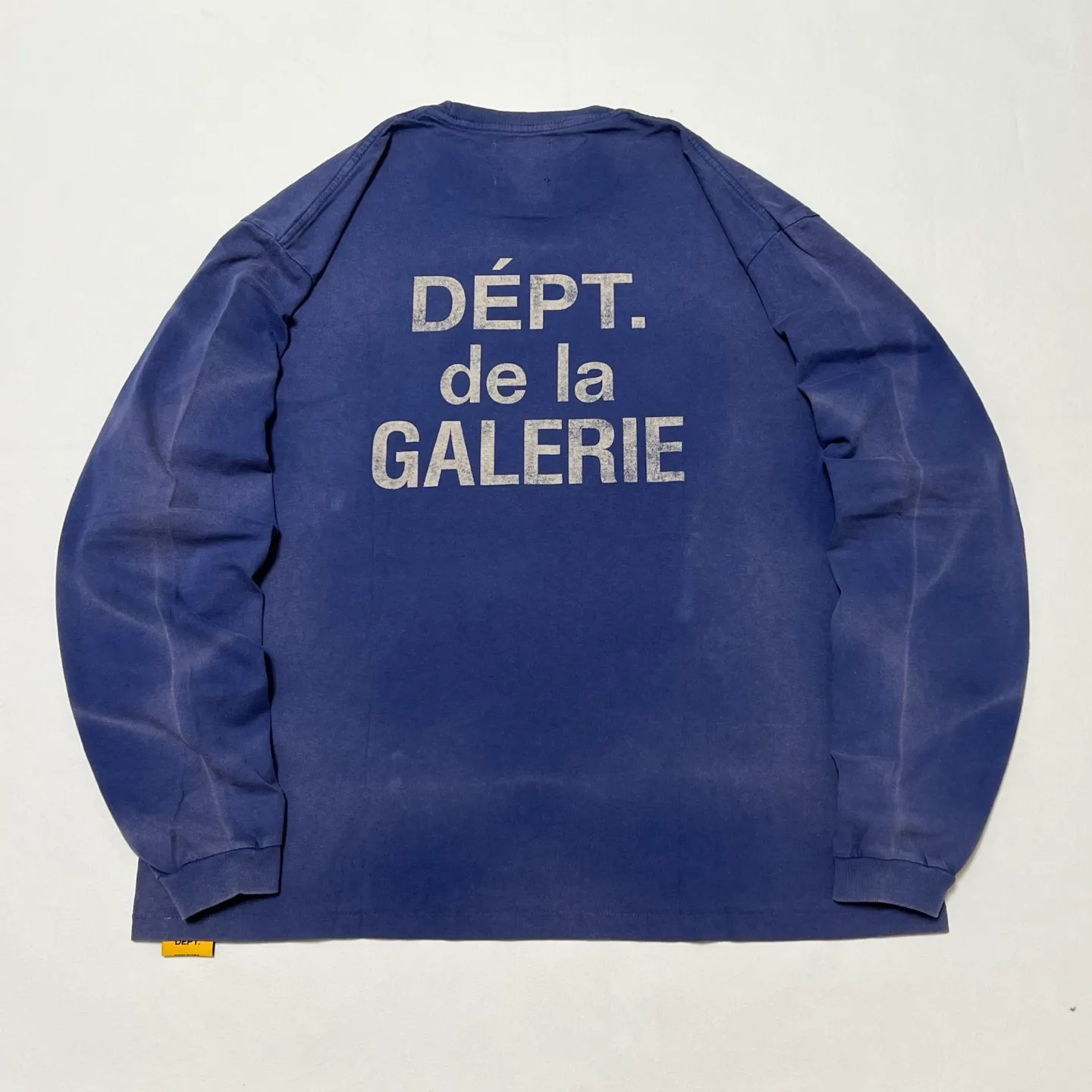 GALLERY FRENCH L/S TEE/NAVY French ripple washed long-sleeved TEE faded blue S-XL cylindrical fabric Assute garment dyeing heavy-wash water-coated fading treatment simulates natural sun fading effect printed distressing treatment top-notch craftsmanship completely matched accessories